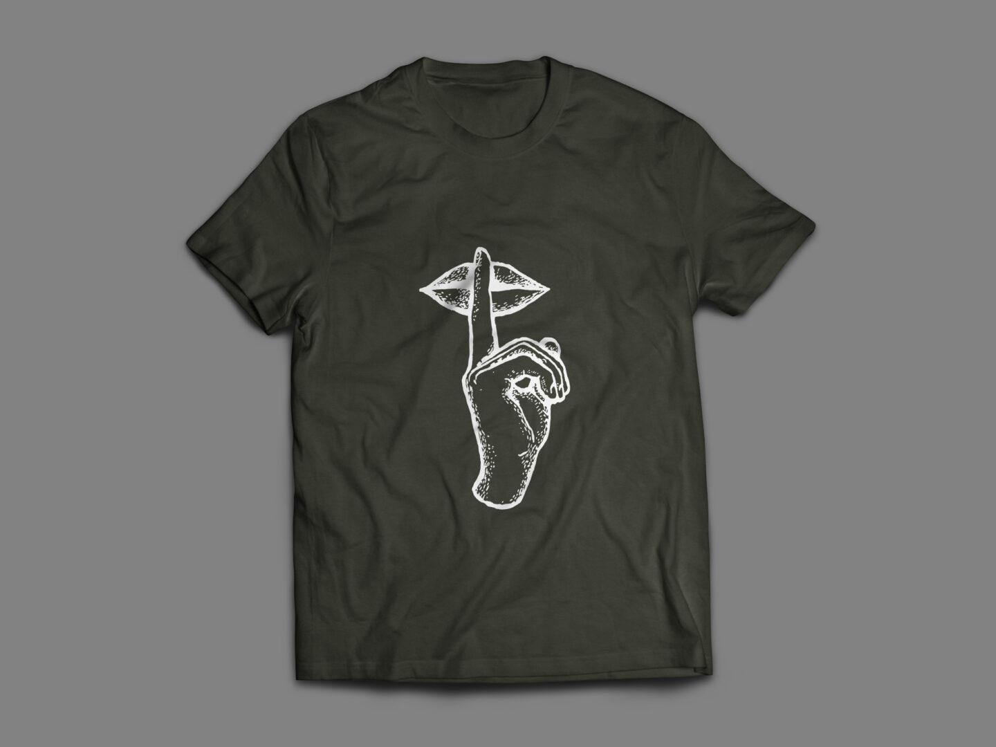 remera frente shhh